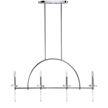 Doris 41" Linear Metal/Crystal LED Pendant - JONATHAN Y